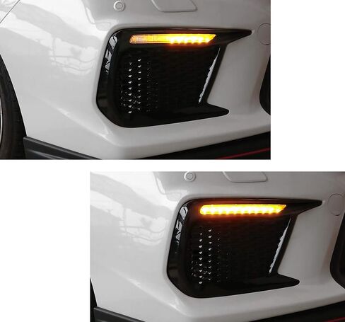 iJDMTOY White/Amber Dynamic Sequential Flash Switchback LED Daytime Running Lights Non-Fog Version Bezels Compatible with 2018-2021 Subaru WRX/WRX STI in Saudi Arabia