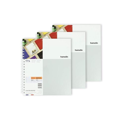 Hamelin 3 Subject 8.5x11 College Ruled Spiral Bound Notebook ICE White 3-PACK in Saudi Arabia