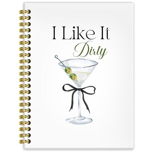 BRRNYOI Dirty Martini Gifts Notebook Journal 5.5x8.3, Martini Gift Journal, Bartender Gifts for Women Notebook, Coquette Dark Bow I Like It Dirty Hardcover Spiral Notebooks for Note Taking in Saudi Arabia