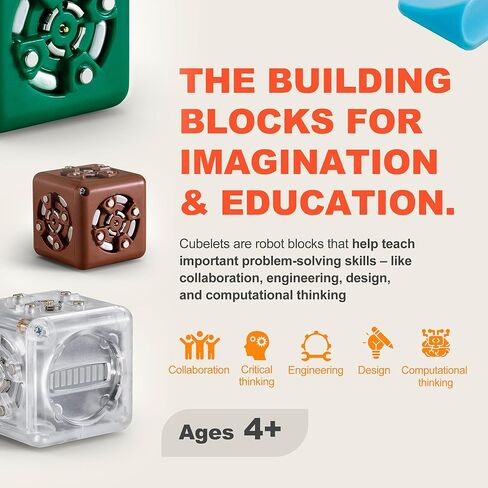 كتل الروبوتات المعيارية Cubelets - مكعب روبوت عتبة Cubelets لمجموعة الروبوتات المنزلية STEM - للأعمار من 4 سنوات فما فوق in Saudi Arabia