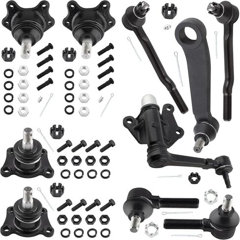 K9519 K9482 ES3003 ES2376 K9424 K9422 Front Steering Idler Arm Pitman Arm Inner & Outer Tie Rod Ends Upper & Lower Ball Joints for Toyota 4Runner Pickup 1989-1995 T100 1993-1998 4WD, Pack of 10 in Saudi Arabia
