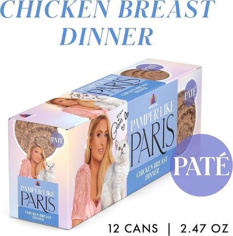 Weruva Paris Hilton Pamper Like Paris Natural Grain Free Wet Cat Food, Slay The Paté Variety Pack, 2.47oz Can (Pack of 12) in Saudi Arabia