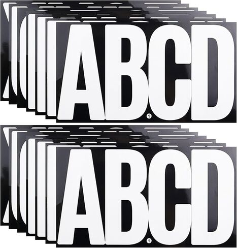 6 Inch Large Letters Stickers, 76 Pieces Self Adhesive Alphabet Sticker for Mailbox, Door, Truck and Outdoor, Waterproof Sticky Vinyl Letter Symbol Stickers,14 Sheet Black in Saudi Arabia