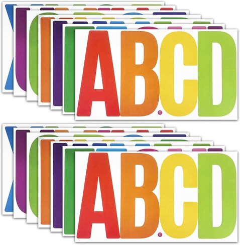 6 Inch Large Letters Stickers, 76 Pieces Self Adhesive Alphabet Sticker for Mailbox, Door, Truck and Outdoor, Waterproof Sticky Vinyl Letter Symbol Stickers,14 Sheet Black in Saudi Arabia