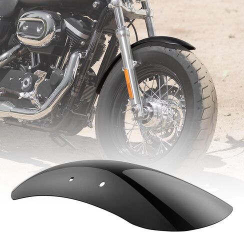 DREAMIZER Motorcycle Short Front Fender Mudguard Compatible with Harley Sportster Forty Eight 48 XL1200X 1200 2010-2020 - Gloss Black in Saudi Arabia