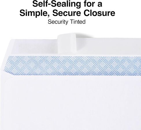 Staples Self Seal Security Tinted #6 3/4 Business Envelopes, 3 5/8-inch x 6 1/2-inch, White, 150/Carton (ST862999-CCVS) in Saudi Arabia