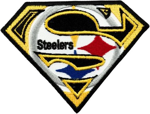 Siam Accs Rugby Fans Super Pittsburgh Logo Patch Embroidery American Football Iron On Sew On Embroidered Patch for Clothing Backpacks Jeans Motorcycle Sew On Custom Jackets Hats Tactical Bags in Saudi Arabia