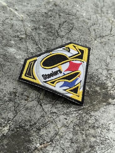 Siam Accs Rugby Fans Super Pittsburgh Logo Patch Embroidery American Football Iron On Sew On Embroidered Patch for Clothing Backpacks Jeans Motorcycle Sew On Custom Jackets Hats Tactical Bags in Saudi Arabia