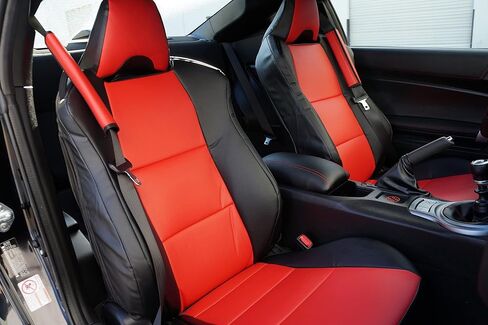 Iggee for Scion FRS Toyota 86 2013-2020 جلد صناعي مخصص تمامًا 2 أغطية مقاعد أمامية (أسود) in Kuwait