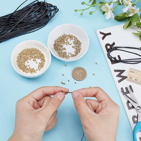 UNICRAFTALE 2 Styles About 300Pcs Round Spacer Beads and 300Pcs Tube Beads 2mm 3mm 304 Stainless Steel Loose Beads Morse Code Bracelet Making Kit Smooth Bracelet Beads for Necklace DIY Jewelry Making in Saudi Arabia