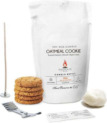 Phoenix Wick Candle Making Kit – Transform Anything Into A Candle – Candle Making Kit with Wick + 14oz Wax (Oatmeal Cookie Scent) in Saudi Arabia