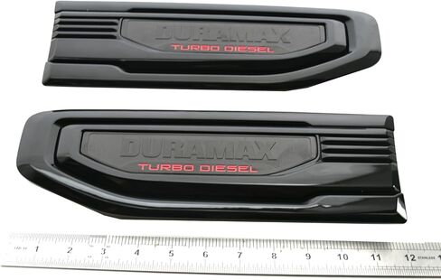قطعتان من شارة محرك الديزل التوربيني بشعار فتحة جانبية متوافقة مع 2020-2025 Sierra 1500 Dura-max Turbo Diesel Badge Kit 86532091 جديد (أسود وأحمر) in Kuwait
