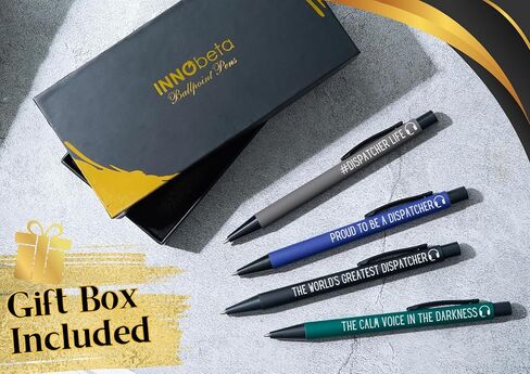 InnoBeta Dispatcher Gifts, Ballpoint Pen Set of 4, Perfect Dispatcher Gifts Idea for 911 Dispatcher on Birthday and Christmas in Saudi Arabia