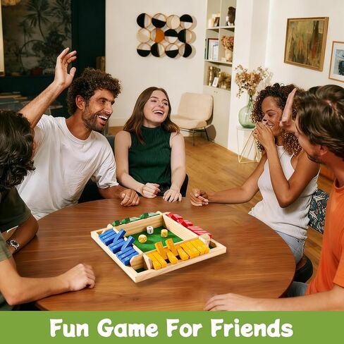 Shut The Box Dice Game 12 Inch Upgraded 2-4 Player Wooden Dice Game Math Addition Games Close The Box Family Wooden Dice Board Game for Kids Adults, Tabletop Version for Classroom, Home, Party or Bar in Saudi Arabia
