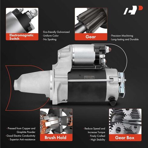 A-Premium Starter Motor Compatible with Subaru Outback 2005-2007, Legacy 2005-2007, 2.5L, Manual Transmission, 12V 1.0KW 9-Teeth Counterclockwise, Replace# 428000-2300, 23300-AA48A in Saudi Arabia
