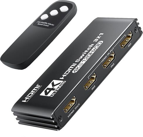 NEWCARE 3 Ports HDMI 2.1 Switch Box 4K@120Hz, HDMI Splitter 3 in 1 Out with Remote Auto Switching, HDMI Selector Switch Support VRR ALLM HDR 3D Audio, for PS5, Xbox, PC, Streaming Device in Kuwait