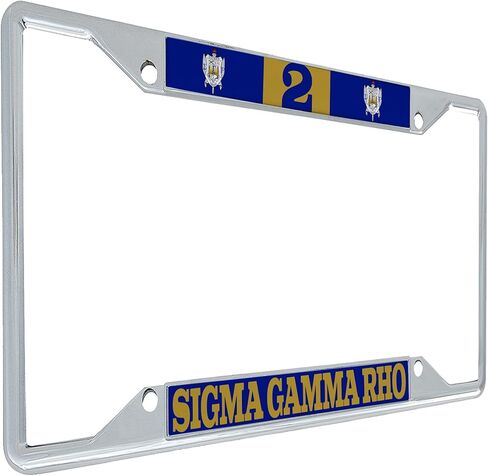 Desert Cactus Sigma Gamma Rho Car Accessories SGRhos Sigmas Metal License Plate Frame and Tag Holder for Front or Rear of Vehicle (#2 License Plate Frame) in Saudi Arabia
