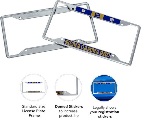 Desert Cactus Sigma Gamma Rho Car Accessories SGRhos Sigmas Metal License Plate Frame and Tag Holder for Front or Rear of Vehicle (#2 License Plate Frame) in Saudi Arabia