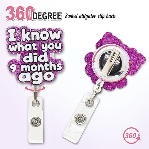 Funny “I Know What You Did 9 Months Ago" Labor & Delivery Badge Reel – Cute NICU, Mother Baby, L&D, OBGYN Nurse Badge Reel, Retractable ID Clip & Nursing Badge Holder, Nurse Gifts for Women in Saudi Arabia