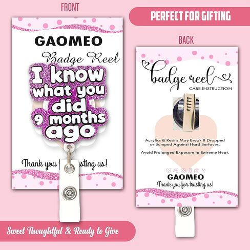 Funny “I Know What You Did 9 Months Ago" Labor & Delivery Badge Reel – Cute NICU, Mother Baby, L&D, OBGYN Nurse Badge Reel, Retractable ID Clip & Nursing Badge Holder, Nurse Gifts for Women in Saudi Arabia