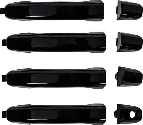 HECASA Outside Exterior Door Handles Compatible with 2014-2019 Chevy Silverado GMC Sierra 1500 2500HD 3500HD Replacement for 22923605 23236150 22929464 22923599 84713668 (Gloss Black) in Saudi Arabia