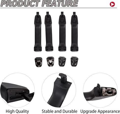 HECASA Outside Exterior Door Handles Compatible with 2014-2019 Chevy Silverado GMC Sierra 1500 2500HD 3500HD Replacement for 22923605 23236150 22929464 22923599 84713668 (Gloss Black) in Saudi Arabia