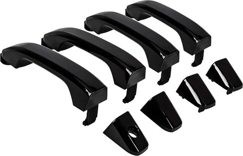 HECASA Outside Exterior Door Handles Compatible with 2014-2019 Chevy Silverado GMC Sierra 1500 2500HD 3500HD Replacement for 22923605 23236150 22929464 22923599 84713668 (Gloss Black) in Saudi Arabia