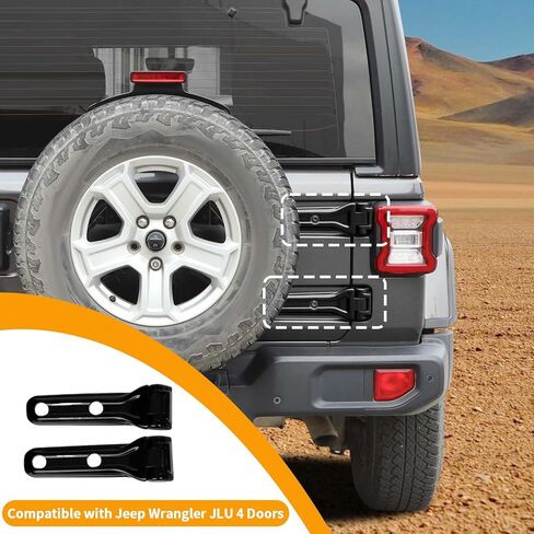 Hoolcar محرك غطاء محرك السيارة الإطارات الاحتياطية قوس الباب المفصلي غطاء تقليم الملحقات الخارجية عدة متوافقة مع جيب رانجلر JLU 2018-2025، 4 أبواب، أسود، 12 قطعة in Saudi Arabia