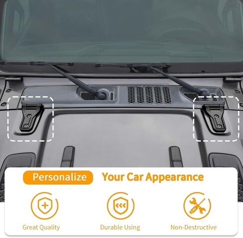 Hoolcar محرك غطاء محرك السيارة الإطارات الاحتياطية قوس الباب المفصلي غطاء تقليم الملحقات الخارجية عدة متوافقة مع جيب رانجلر JLU 2018-2025، 4 أبواب، أسود، 12 قطعة in Saudi Arabia