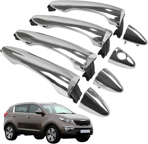 COOL STAR 4Pcs Chrome Front and Rear Driver Passenger Side Exterior Door Handle Compatible with Kia Sportage 2011-2016 Replaces 82661-3W000 826613W000 in Saudi Arabia