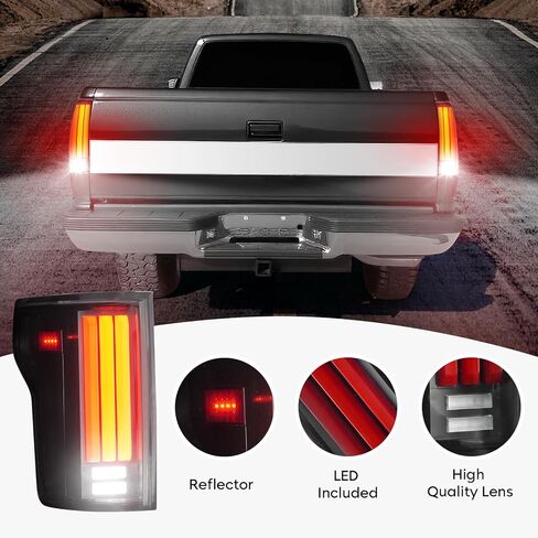 LED Tail Light Assembly Fit for 2015-2020 Ford F-150 F150 [NOT Fit Factory LED & Blindspot Information System (BLIS) Models] Rear Taillight, Black Housing Smoked Lens in Saudi Arabia