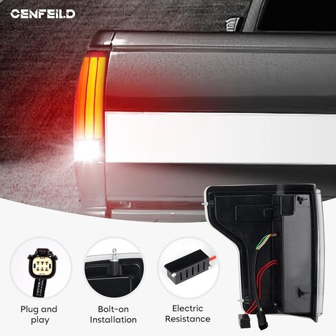 LED Tail Light Assembly Fit for 2015-2020 Ford F-150 F150 [NOT Fit Factory LED & Blindspot Information System (BLIS) Models] Rear Taillight, Black Housing Smoked Lens in Saudi Arabia