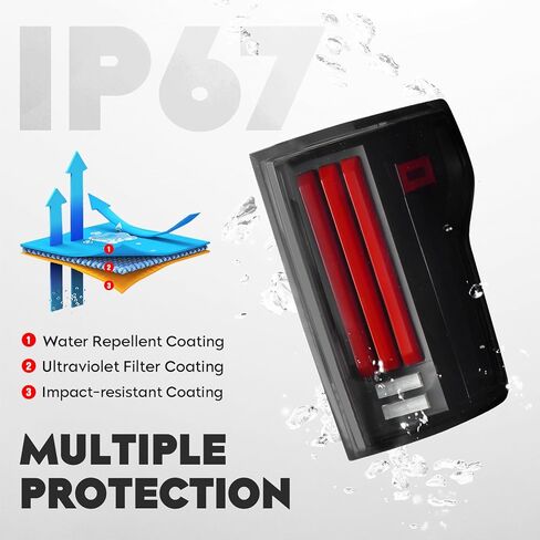 LED Tail Light Assembly Fit for 2015-2020 Ford F-150 F150 [NOT Fit Factory LED & Blindspot Information System (BLIS) Models] Rear Taillight, Black Housing Smoked Lens in Saudi Arabia
