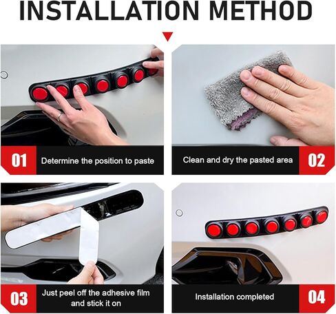 2 PCS Car Bumper Guard Strip, Strong Reflective Anti-Collision Strip for Front&Rear Bumper, Anti-Scratch Bumper Protector Trim, Universal Foldable Rubber Guard Protector for Cars (Red) in Saudi Arabia