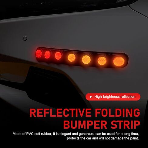2 PCS Car Bumper Guard Strip, Strong Reflective Anti-Collision Strip for Front&Rear Bumper, Anti-Scratch Bumper Protector Trim, Universal Foldable Rubber Guard Protector for Cars (Red) in Saudi Arabia