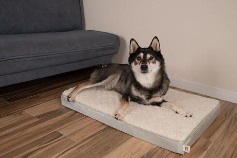 Best Pet Supplies Round Calming Dog Bed with Plush Faux Fur Fabric, Anti-Anxiety Cushion for Indoor Pets, Slip-Resistant Base, Soft Ergonomic Support - Gray, 30x30x8'' in Kuwait