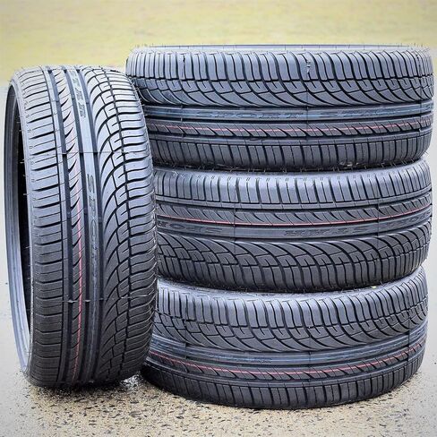 مجموعة من 4 (أربعة) إطارات Fullway HP108 لسيارات الركاب عالية الأداء لجميع المواسم - 245/30R22 245/30ZR22 245/30/22 245/30-22 92W نطاق التحميل XL 4-Ply BSW جدار جانبي أسود UTQG 380AA in Saudi Arabia