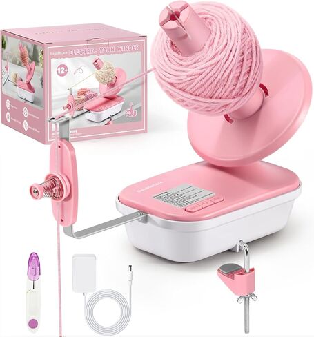 Electric Yarn Winder, 2025 Upgrade High-Speed Automatic Yarn Ball Winder with 3 Adjustable Gears, 4-10oz Large Capacity Yarn Spinner for Knitting & Crocheting, Pink Gift for Craft Lovers in Saudi Arabia