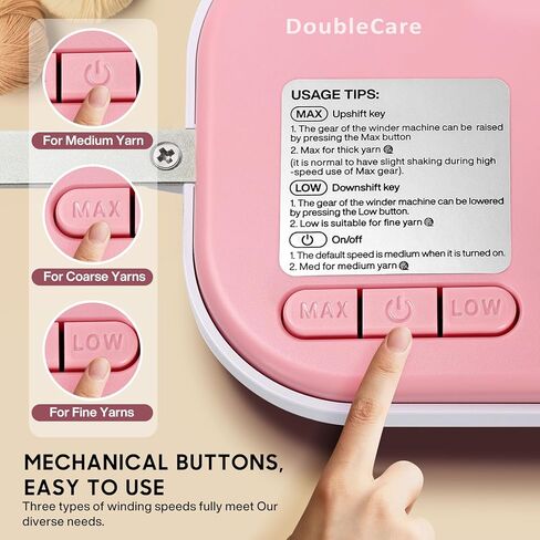 Electric Yarn Winder, 2025 Upgrade High-Speed Automatic Yarn Ball Winder with 3 Adjustable Gears, 4-10oz Large Capacity Yarn Spinner for Knitting & Crocheting, Pink Gift for Craft Lovers in Saudi Arabia