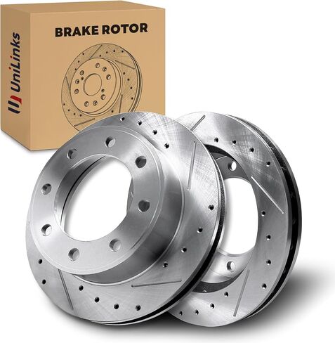 دوارات فرامل قرصية محفورة ومشقوقة تناسب Ford 2000-2005 Excursion، 1999-2004 F-250، 1999-2004 F-350، 1999-2004 F-450، 2004 F-550 Super Duty Front (4WD) #54078 in Kuwait
