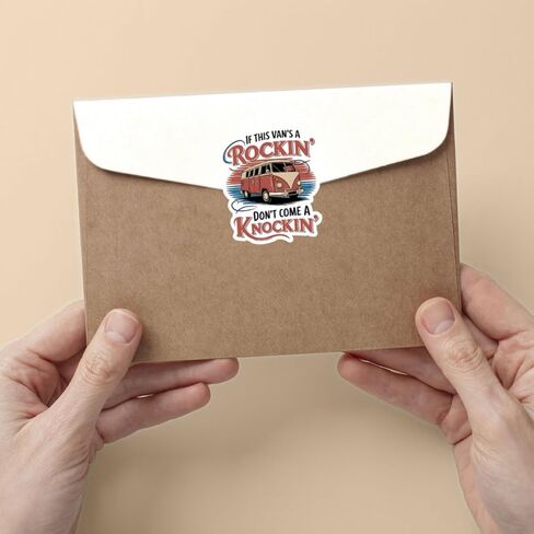 3 Pcs If This Van's a Rockin' Don't Come a Knockin' Sticker, Car Retro Stickers Die-Cut Waterproof Vinyl Sticker for Laptop Phone Window Helmet 3"x3" in Saudi Arabia