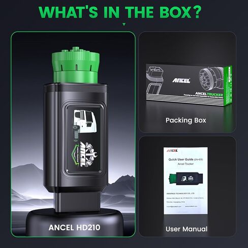 ANCEL HD210 ماسح ضوئي للشاحنات الثقيلة يعمل بتقنية البلوتوث، الحد الأقصى للسرعة وإعادة ضبط الخمول لفولفو والمحرك الدولي، أداة تشخيص الماسح الضوئي لجميع أنظمة الديزل HDOBD/OBD2، قارئ رمز تحديث F-Ree مدى الحياة in Saudi Arabia