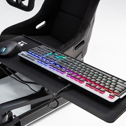 Thermaltake Keyboard & Mouse Tray; 3 Axis Horizontal Rotation; Adjustable Tilt and Height, Tilt, and Angle; Cup Holder; Mouse Pad Included; GR500 & GF500 Compatible; Black; GSC-ACC-KBASBB-01 in Saudi Arabia