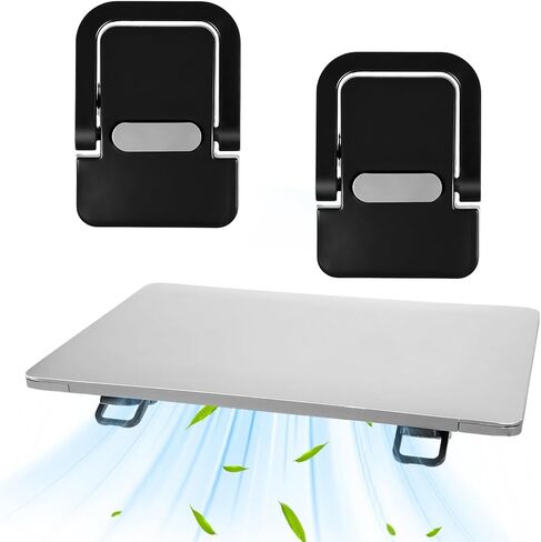 2Pcs Black Keyboard Stands, Mini Keyboard Riser Portable Computer Stands Self-Adhesive Laptop Feet Riser for Most Keyboards in Saudi Arabia