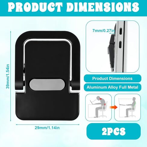2Pcs Black Keyboard Stands, Mini Keyboard Riser Portable Computer Stands Self-Adhesive Laptop Feet Riser for Most Keyboards in Saudi Arabia