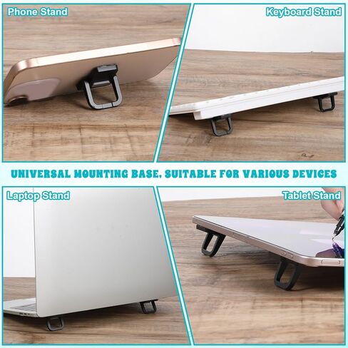 2Pcs Black Keyboard Stands, Mini Keyboard Riser Portable Computer Stands Self-Adhesive Laptop Feet Riser for Most Keyboards in Saudi Arabia