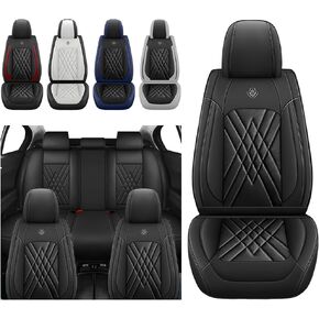 أغطية مقاعد السيارة Kaiweiqin متوافقة مع Honda Accord 1999-2025، واقيات مقاعد جلد نابا مقاومة للخدش (مجموعة كاملة مع وسادة، أسود) in Kuwait