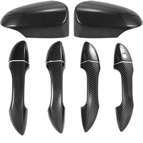 X AUTOHAUX Set Car Rear View Driver Passenger Side Mirror Cover Cap Overlay Black Carbon Fiber for Toyota Corolla 2014-2018 Mirror Guard Covers Exterior Trims in Saudi Arabia