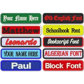 Custom Name Patch 4" x 1" Embroidered Iron On/Sew On Personalized Badge in Saudi Arabia
