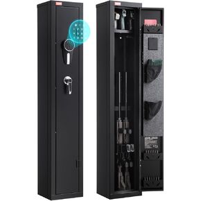 VEVOR Gun Safe، خزانة بنادق مقاومة للحريق من الصلب المدرفلة على البارد شديدة التحمل مع لوحة مفاتيح رقمية ومفتاح، خزانة أسلحة طويلة كبيرة مع مجلة وإضاءة LED، رفوف قابلة للتعديل للبنادق والمسدسات والبندقية in Saudi Arabia